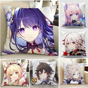 40 45 50 60cm Polyester kussen Cover Cover Japan Anime Cartoon Print kussensloop voor thuisdecor Living Room Aangepaste kussensloop 231221