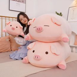 40/50/60/80 cm Squish Pig Muñeco de peluche Mintiendo Peluche Piggy Toy Animal Soft Plushie Almohada Cojín Niños Bebé Regalo reconfortante 240124