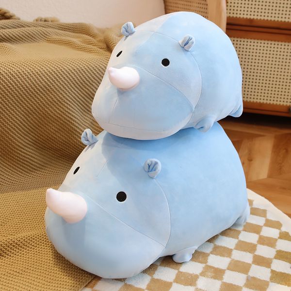 40/50cm dessin animé en peluche rhinocéros oreiller jouet en peluche doux Animal graisse rhinocéros poupées beau canapé coussin cadeau d'anniversaire pour les enfants