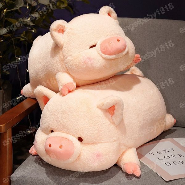 Peluche cochon mignon 40/50cm, poupée couchée, jouet cochon Squishy, oreiller de couchage Animal pour enfants, cadeau d'anniversaire pour bébé
