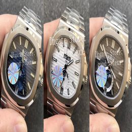 40 mm blanc gris bleu cadran masculin pf usine automatique cal 324 s Qalu 24h watch men moon phase affiche 5726 day date de lune cristal wa 284i
