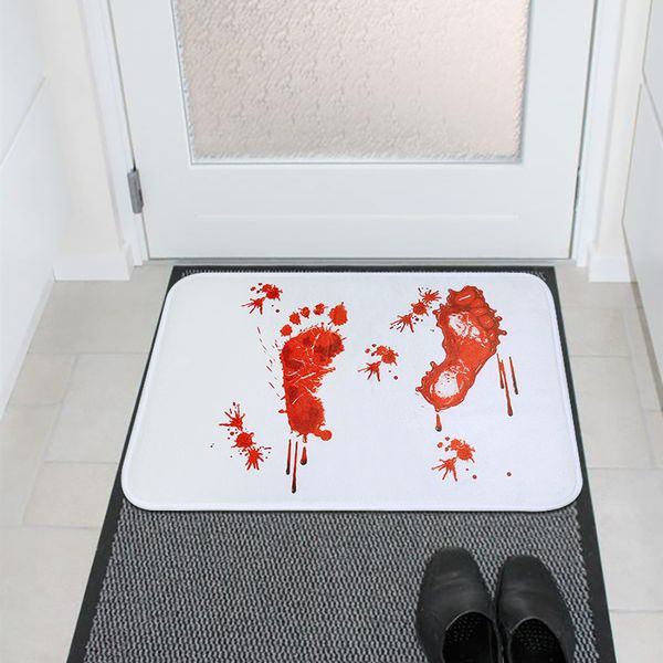 40 * 60/50 * 80cm Halloween Bathmat Boueur d'empreintes sanglantes 3d Tapis de bain de salle de bain tapis sans glissement