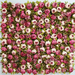 Panel de pared de flores artificiales de 40x60 cm, fiesta de césped de Milán, decoración de fondo de boda DIY, rosa, Hortensia, peonía, lujo