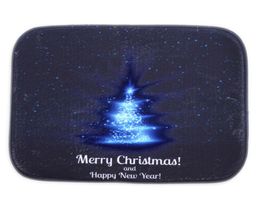 40 * 60 cm Blue Christmas Tree Bath Mats Anti-Slip Tapijten Coral Fleece Tapijt voor Voor Badkamer Slaapkamer Deurmat Online