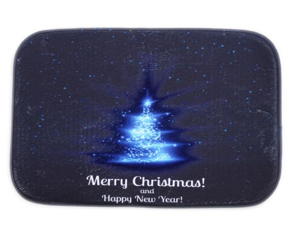 Alfombras de baño de árbol de Navidad azul de 40x60cm, alfombras antideslizantes, alfombra polar de Coral para baño, dormitorio, felpudo en línea