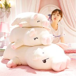 40-75 cm Squishy Pig Gevulde pop liegen pluche Piggy speelgoed Dier Zacht PLUSHIE Hand Warmer Kussen Deken Kinderen Baby Troosten cadeau 220629