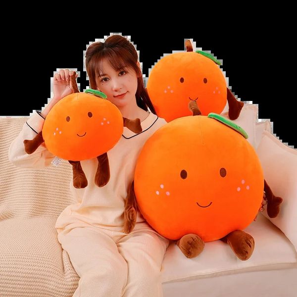 40 ~ 80 cm Squishy Orange poupée en peluche jouet heureux fruits en peluche oreiller doux en peluche alimentaire peluche avec jambes Orange Peluche enfants cadeau 240119