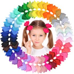 40 couleurs 4 pouces mode ruban arc épingle à cheveux clips filles grand nœud papillon chapeaux enfants cheveux boutique arcs bébé cheveux accessoires pour enfants O1 ZZ