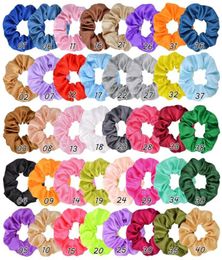 40 couleurs Srunchies Femmes Solin Satin Hair Circle Girls Ponytail Habit Tie Rague de cheveux Stretchy Elastic Clope Band Hair AccessoO8736560