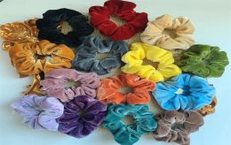 40 colores de terciopelo Scrunchies banda elástica de color sólido mujeres niñas sombreros cola de caballo accesorios 50 piezas ZZ