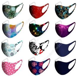 40 Designs 3D Ice Silk Katoen Gezichtsmasker Ademend Mond Cover Anti-Stofvervuiling Beschermen Bloem Stof Sport Outdoor Party Mask Daw210