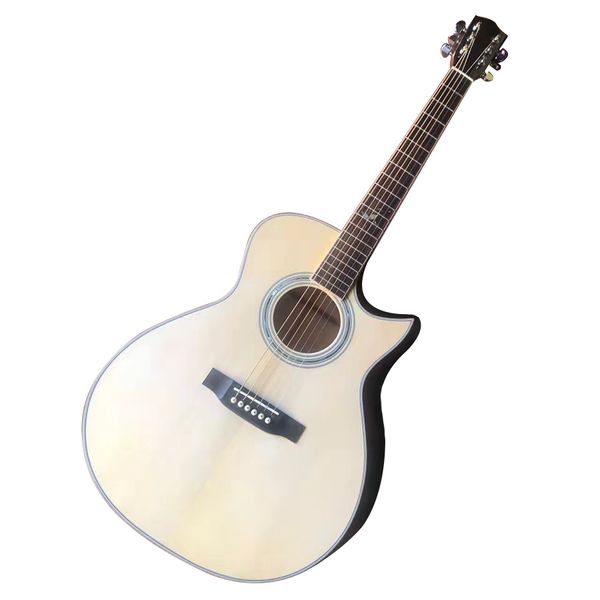 Guitarra acústica de alta configuración con estampado de tigre de madera maciza 40 GA