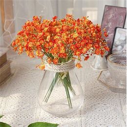 40 tête Bouquet Artificielle En Plastique Fleur À La Main Babysbreath Faux Plante Gypsophile Floral Arranger pour Mariage Maison Table Décor GC1885