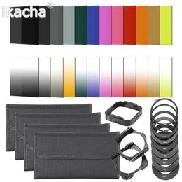 40 in 1 Set 24 Color Filter Square Graduated Nd Kit 9 Adaptateur Ring Hood Lens Hood For Cokin P Series Camera 240327