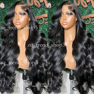 40 pouces 13x4 Body Wave en dentelle Front les perruques de poils humains 250% Brésilien Waw Wig Frontal Wig for Women Blonde / Red / Grey Synthetic Wig Cosplay 479
