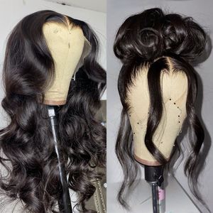 40 Inch 13X4 Kant Frontale Pruik Menselijk Haar Pruiken Voor Vrouwen Braziliaanse Body Wave Hd Transparen Lace Front pruik Synthetische Pre Geplukt