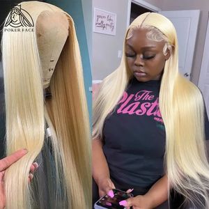 Perruque Lace Frontal Wig brésilienne naturelle, cheveux lisses, couleur blond miel 613, 134, 40 pouces, 136 HD, transparente, pour femmes