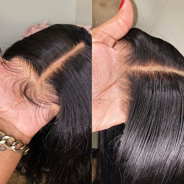 Pelucas de cabello humano brasileño liso de 40 pulgadas, 13x4, transparente, con encaje Frontal, peluca Frontal de encaje 360, peluca sintética con cierre de encaje