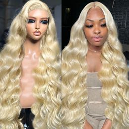 40 inch Braziliaans haar Honingblond 613 Body Wave 13x4 HD Transparante Kanten Voorkant Pruik 360 Kanten Voorkant Simulatie Menselijk Haar Pruiken Voor Vrouwen