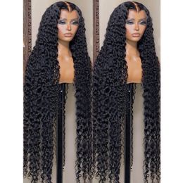 40 inch krullende 13x4 kanten voorkant menselijk haar pruik 220%dichtheid Braziliaanse pruiken voor vrouwen Deep Wave 13x6 HD Lace frontale pruik menselijk haar voorafgeplukt groothandel