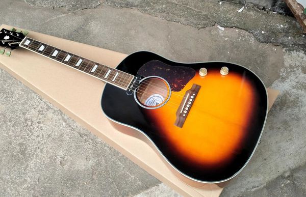 41 pouces 160e Nature bois épicéa dessus dos érable CS Sunburst guitare acoustique