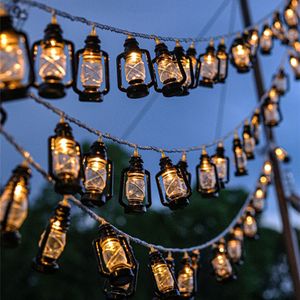 40 LED Guirlande Lumineuse Lanterne Noire Mini Lampe à Kérosène pour Intérieur Extérieur Patio Jardin Maison de Vacances Mariage Fête Arbre de Noël Nouvel An Camping (Blanc Chaud)