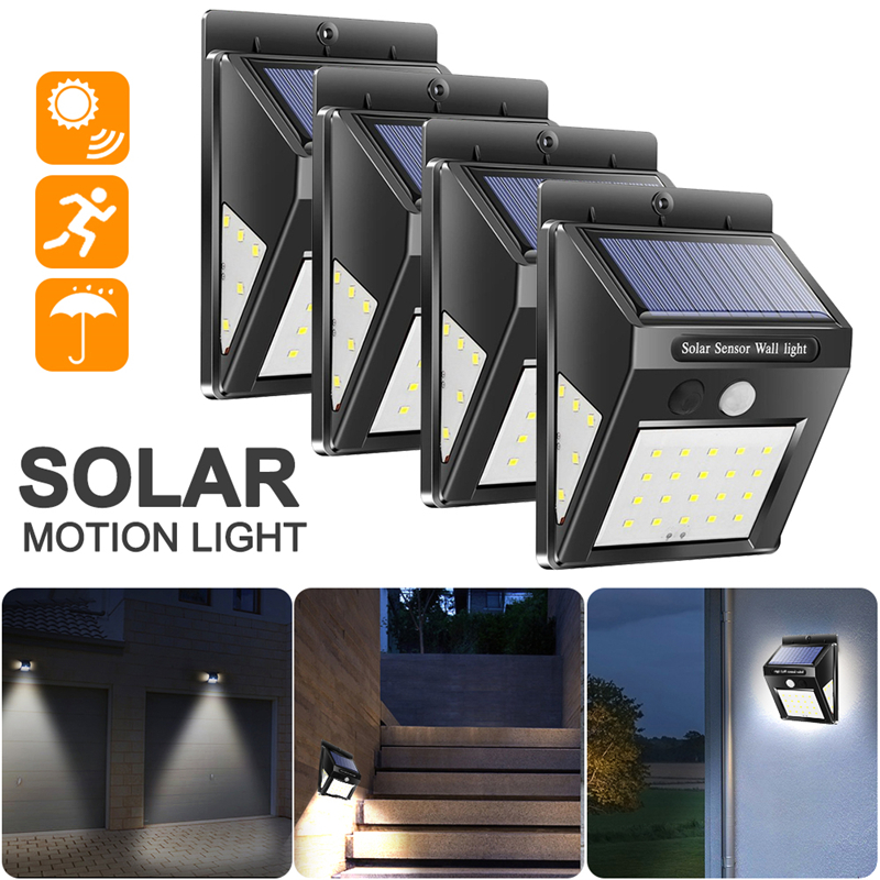 40 LEDS güneş enerjisi lambası PIR hareket sensörü bahçe ışık açık su geçirmez enerji tasarrufu duvar güvenlik lambaları