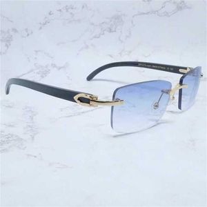 40% korting op luxe ontwerper Nieuwe heren- en dames zonnebril 20% korting op Buffalo Horn Rimless Square Witte Black Buffs Glazen Trendy brillen Gafas de Sol Hombrajia