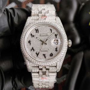 40% korting op horloge Horloge 10A Ice out heren volledige diamant voor heren herenhorloges datum gewoon Arabische wijzerplaat automatisch mechanisch polshorloge uurwerk waterdicht saffier