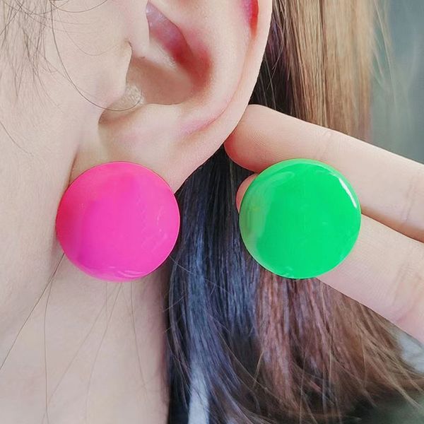 40 paires de boucles d'oreilles rondes couleur bonbon pour la plage d'été, petits cercles géométriques frais pour femmes, accessoires de bijoux, vente en gros d'usine 2.5cm #011