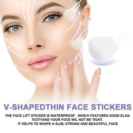 40 Patch en forma de V en forma de V en la cara de la cara invisible Pegatinas de la cara invisible Flejada Fina Fina V Lift Patch anti-Wrinking Chin C5u6
