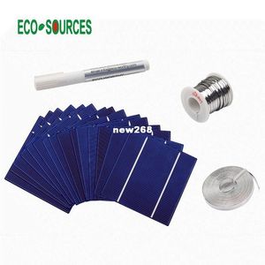 Freeshipping 40 pcs 5x5 A Grade Poly Solar Cell+Flux Pen+Tab wire +Bus wire Solar Cells For DIY 96w Solar Panel