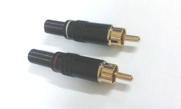 Connecteur Audio mâle RCA en cuivre, 40 pièces, avec connecteur à ressort en métal