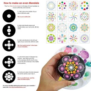 40 pc's mandala stiptools set stippennen borstel acryl staven kleur borstel nagel kunst voor het schilderen van rotsen tekenen opstellen van vrouwen vrouwen