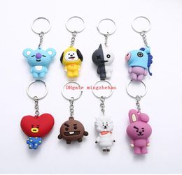 40 piezas Set de silicona Kpop llavero de teléfono celular Anime 3D Bangtang coche PVC niños llavero bolsa Porta llaves colgante encantos Fans Gift9586753