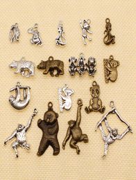 40 stuks zilveren charme of hangers sieraden maken dieraap orangutan koala bear panda luiaard hj0282857356