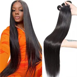 40 "Bot recht Braziliaans menselijk haar weven bundels natuurlijk zwart 1/3/4 stuks 30 32 inch bundel remy hair extensions voor vrouwen