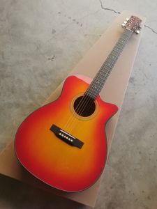 Guitarra acústica acústica de color sol de pícea maciza de molde GA de 40