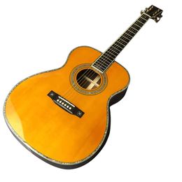 Guitarra acústica amarilla exclusiva de la serie OM de 40"