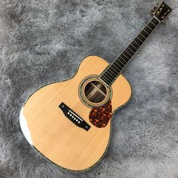 40 "om42 doigt noir coquille d'ormeau mosaïque doigt jouant de la guitare acoustique acoustique