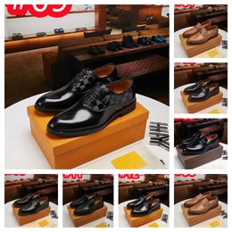 40 Style Hommes Designer Robe Chaussures Classique Business Marque De Mode Élégant Mariage Formel Véritable Chaussures En Cuir Hommes À Lacets Bureau Oxfords Appartements TAILLE 38-46