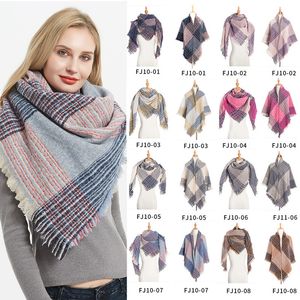 40 Style femmes hiver châle chaud doux écharpe filles écharpe cou foulards dames foulard climatiseur Cape grille motif