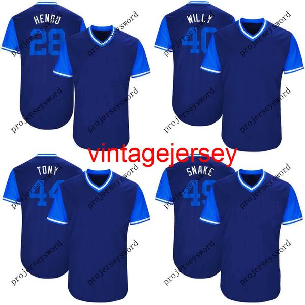 40 Willson Contreras Willy 44 Anthony Rizzo Tony 49 Snake 71 Wade Davis Wader 2017 Maillots de baseball du week-end des joueurs