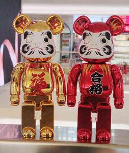 400% 28 cm Bearbrick Bloque de construcción Oso Fortuna Gato Dharma Oso violento Decoración Bloque de construcción Oso Modelo hecho a mano Muñeca G220524