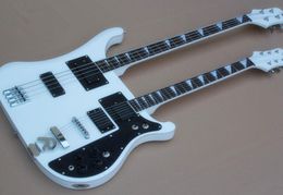 400 Guitare électrique Double Neck Six String Four Stand Electric Bass dans un blanc8325611