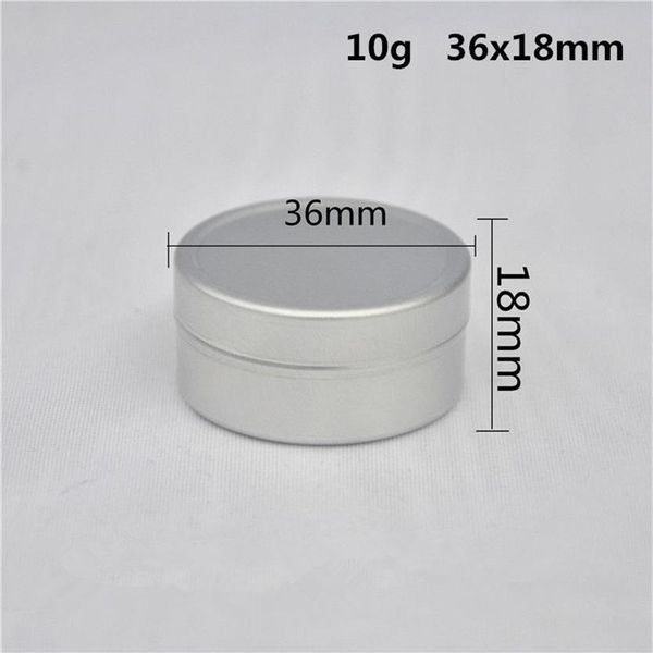 400 X 10 g Latas de crema de aluminio natural 10 ml Muestra vacía Envase de crema cosmética Estaño de aluminio Frasco de botella de perfume sólido Whole276I