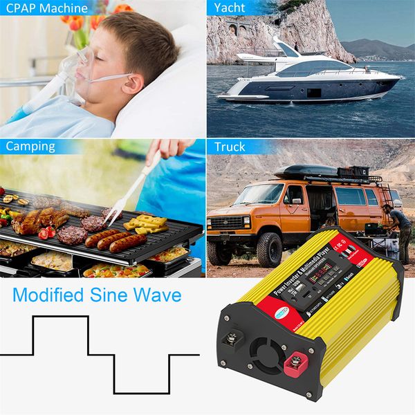 4000/3000W Power Inverter Power Multimedia Player DC12V a AC 110/220V Voltaje de automóvil Transformador MP3 Cargador de cargador