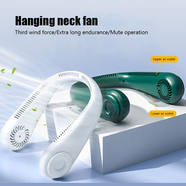 4000MAH Enfriador de cuello sin aspas Ventilador de cuello portátil USB Recargable Mini ventilador de cuello colgante Ventilador Banda para el cuello Ventiladores de refrigeración de aire portátiles para cocina deportiva