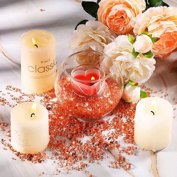 4000pcs Rose Gold Diamond Table Confetti Sparkling acrylique Crystal Satter Gemmes pour le mariage Decorations de table de douche nuptiale
