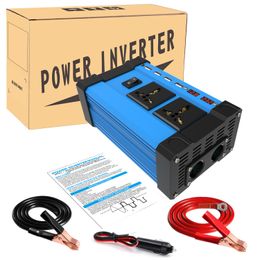 Onduleur de puissance de voiture 4000W 12V 220V 110V DC à AC, chargeur 4usb 4,2a, convertisseur d'onde sinusoïdale, affichage multicolore